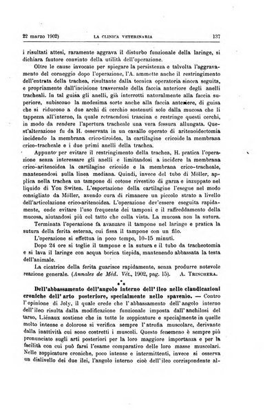 La clinica veterinaria rivista di medicina e chirurgia pratica degli animali domestici