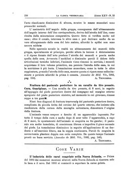 La clinica veterinaria rivista di medicina e chirurgia pratica degli animali domestici