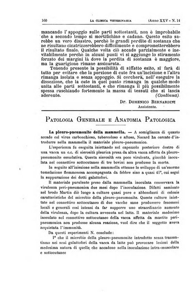 La clinica veterinaria rivista di medicina e chirurgia pratica degli animali domestici