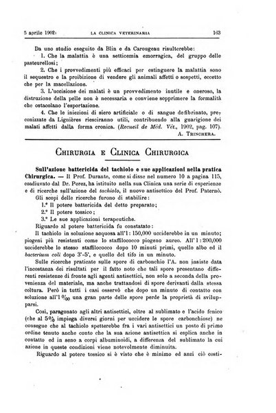 La clinica veterinaria rivista di medicina e chirurgia pratica degli animali domestici