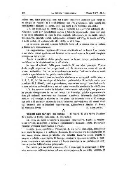 La clinica veterinaria rivista di medicina e chirurgia pratica degli animali domestici