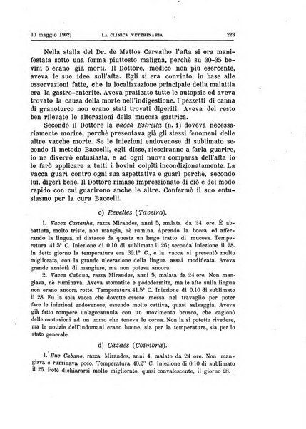 La clinica veterinaria rivista di medicina e chirurgia pratica degli animali domestici