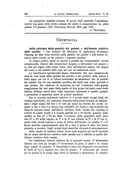 La clinica veterinaria rivista di medicina e chirurgia pratica degli animali domestici