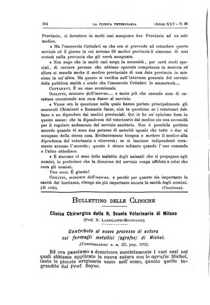 La clinica veterinaria rivista di medicina e chirurgia pratica degli animali domestici