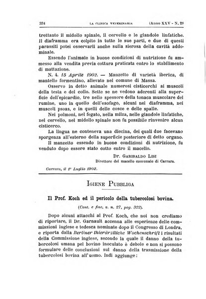 La clinica veterinaria rivista di medicina e chirurgia pratica degli animali domestici