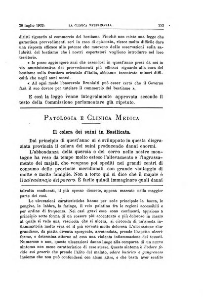 La clinica veterinaria rivista di medicina e chirurgia pratica degli animali domestici