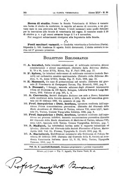 La clinica veterinaria rivista di medicina e chirurgia pratica degli animali domestici