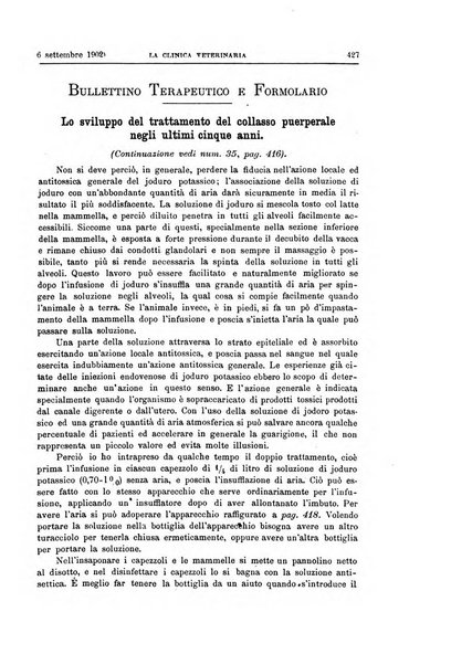 La clinica veterinaria rivista di medicina e chirurgia pratica degli animali domestici