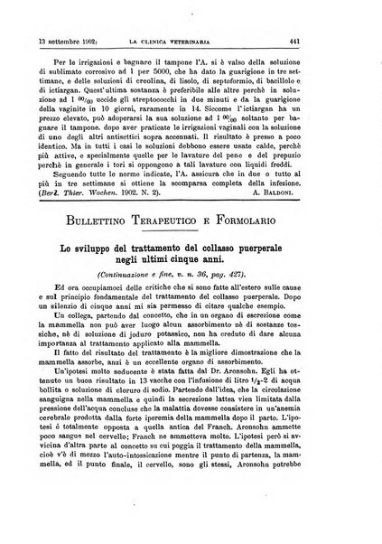 La clinica veterinaria rivista di medicina e chirurgia pratica degli animali domestici