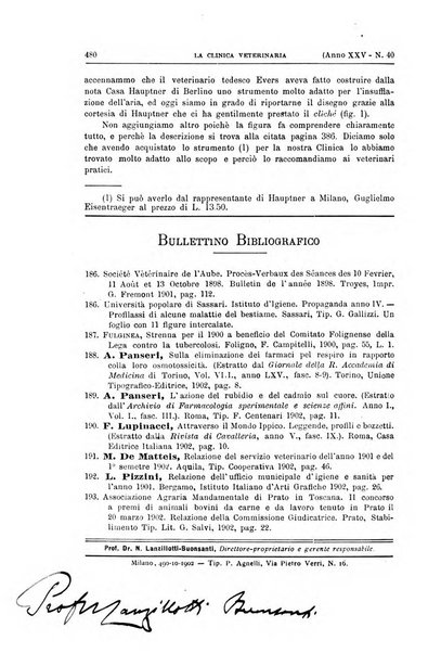 La clinica veterinaria rivista di medicina e chirurgia pratica degli animali domestici