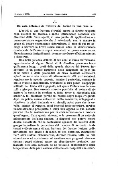 La clinica veterinaria rivista di medicina e chirurgia pratica degli animali domestici