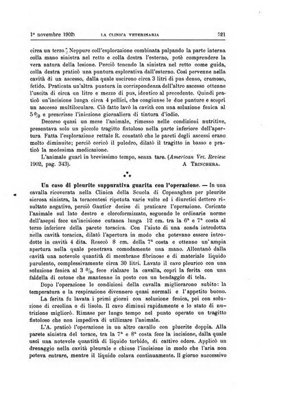 La clinica veterinaria rivista di medicina e chirurgia pratica degli animali domestici