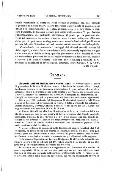 La clinica veterinaria rivista di medicina e chirurgia pratica degli animali domestici