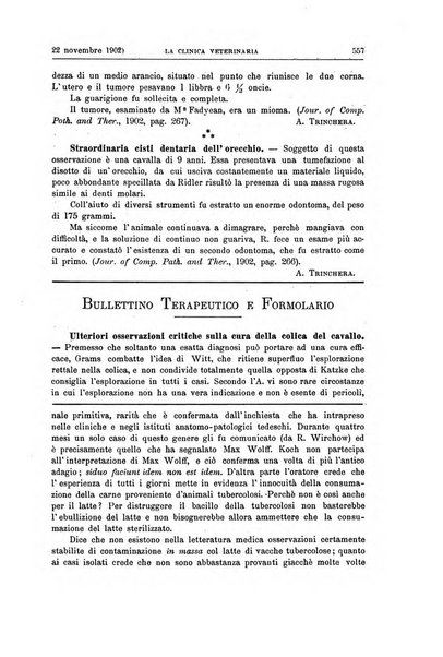 La clinica veterinaria rivista di medicina e chirurgia pratica degli animali domestici