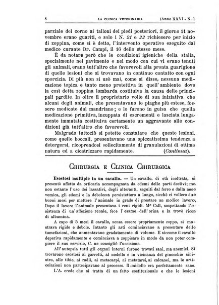 La clinica veterinaria rivista di medicina e chirurgia pratica degli animali domestici