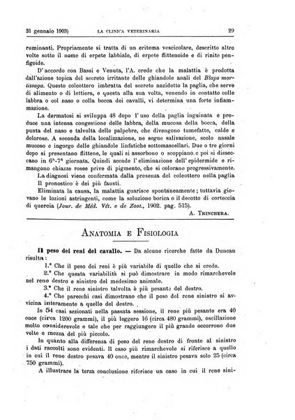 La clinica veterinaria rivista di medicina e chirurgia pratica degli animali domestici