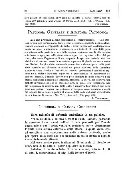 La clinica veterinaria rivista di medicina e chirurgia pratica degli animali domestici