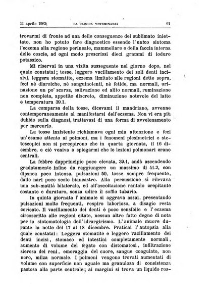 La clinica veterinaria rivista di medicina e chirurgia pratica degli animali domestici