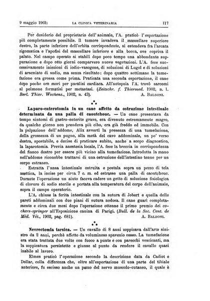 La clinica veterinaria rivista di medicina e chirurgia pratica degli animali domestici