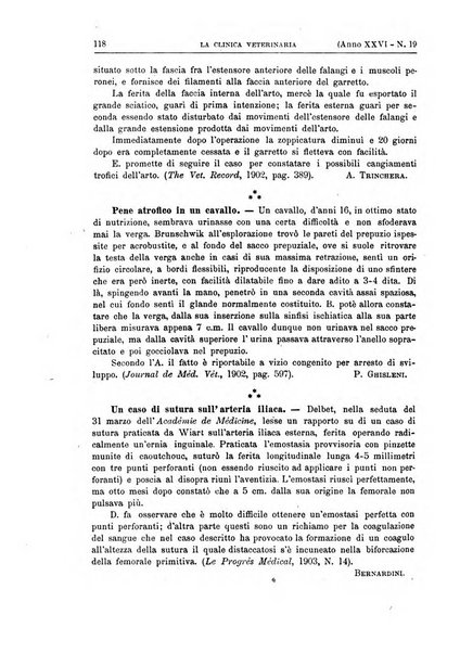 La clinica veterinaria rivista di medicina e chirurgia pratica degli animali domestici