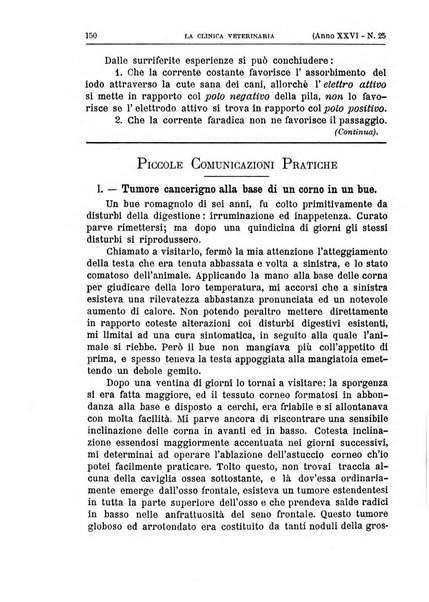 La clinica veterinaria rivista di medicina e chirurgia pratica degli animali domestici