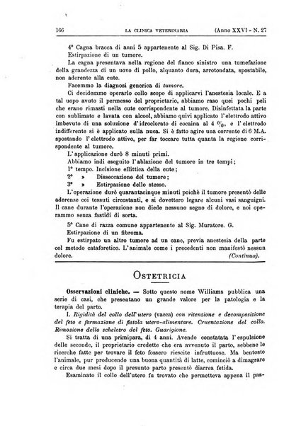 La clinica veterinaria rivista di medicina e chirurgia pratica degli animali domestici