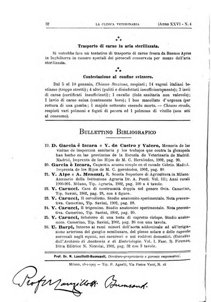 La clinica veterinaria rivista di medicina e chirurgia pratica degli animali domestici