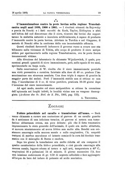 La clinica veterinaria rivista di medicina e chirurgia pratica degli animali domestici