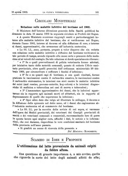 La clinica veterinaria rivista di medicina e chirurgia pratica degli animali domestici