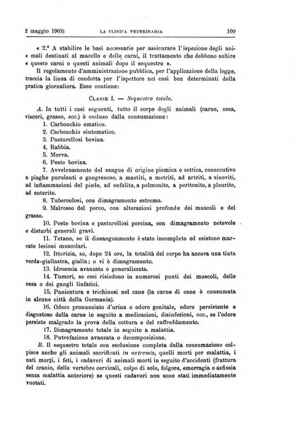 La clinica veterinaria rivista di medicina e chirurgia pratica degli animali domestici