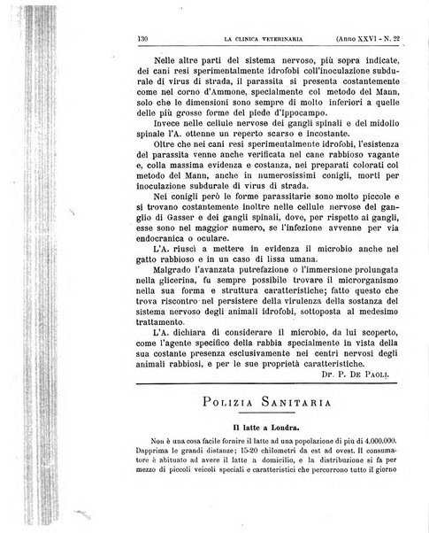 La clinica veterinaria rivista di medicina e chirurgia pratica degli animali domestici