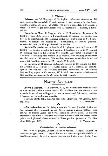 La clinica veterinaria rivista di medicina e chirurgia pratica degli animali domestici