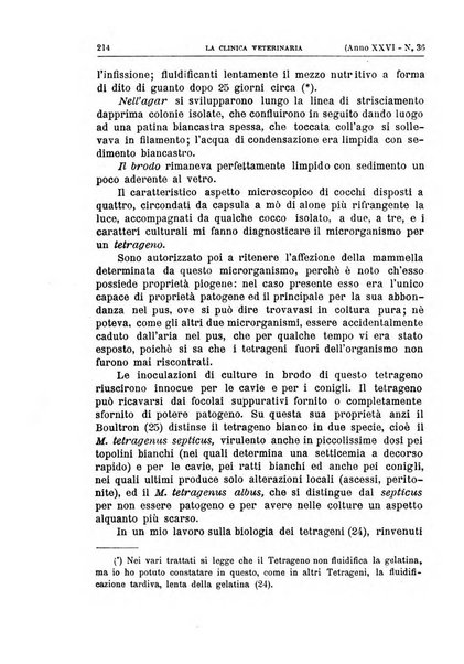 La clinica veterinaria rivista di medicina e chirurgia pratica degli animali domestici