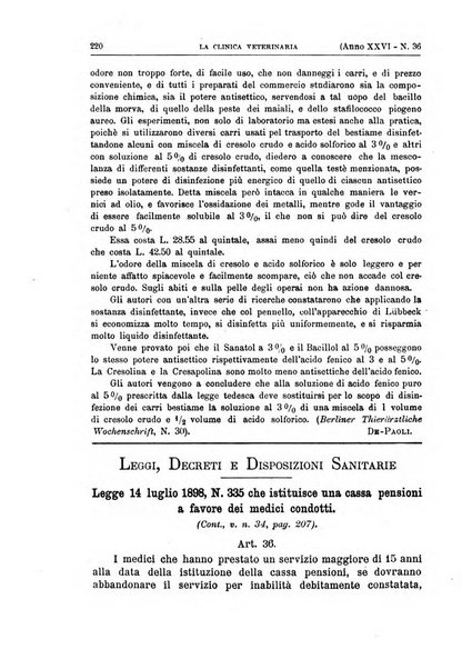 La clinica veterinaria rivista di medicina e chirurgia pratica degli animali domestici