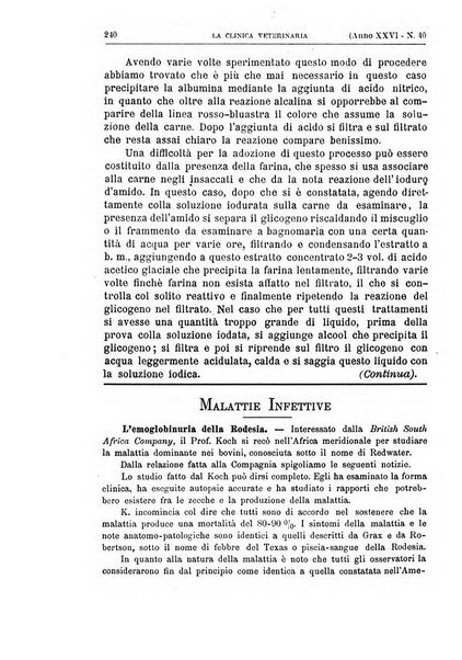 La clinica veterinaria rivista di medicina e chirurgia pratica degli animali domestici