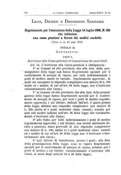 La clinica veterinaria rivista di medicina e chirurgia pratica degli animali domestici