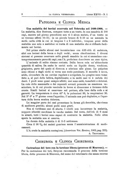 La clinica veterinaria rivista di medicina e chirurgia pratica degli animali domestici