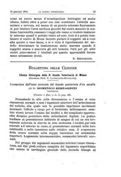 La clinica veterinaria rivista di medicina e chirurgia pratica degli animali domestici