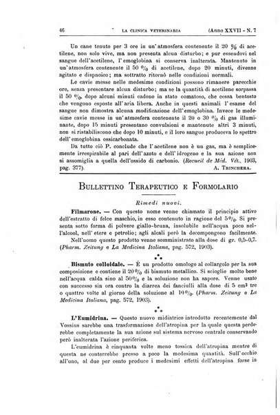 La clinica veterinaria rivista di medicina e chirurgia pratica degli animali domestici