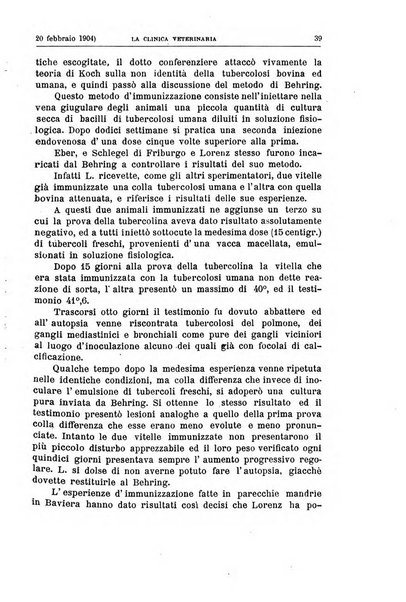 La clinica veterinaria rivista di medicina e chirurgia pratica degli animali domestici