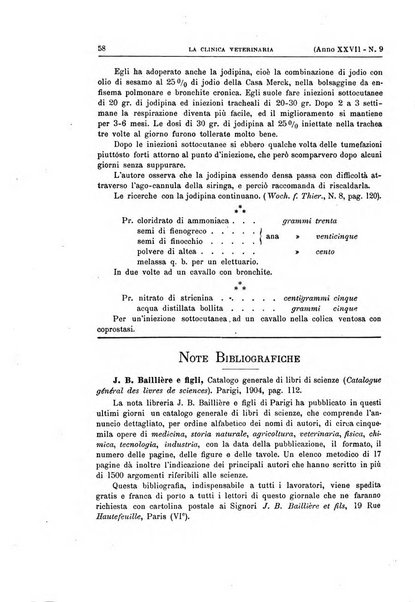 La clinica veterinaria rivista di medicina e chirurgia pratica degli animali domestici