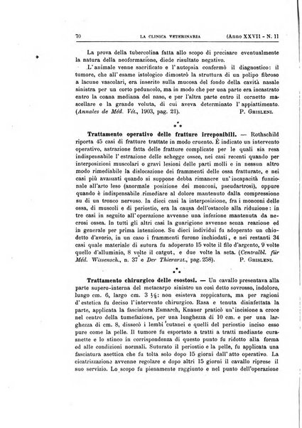 La clinica veterinaria rivista di medicina e chirurgia pratica degli animali domestici