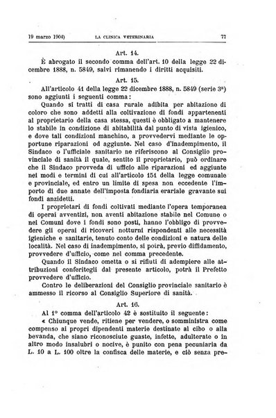 La clinica veterinaria rivista di medicina e chirurgia pratica degli animali domestici