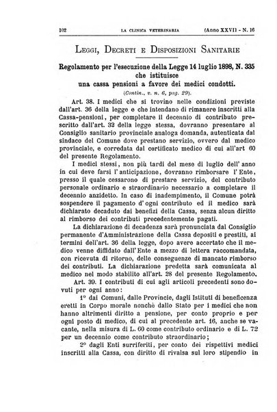 La clinica veterinaria rivista di medicina e chirurgia pratica degli animali domestici