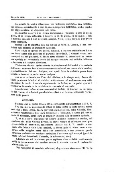 La clinica veterinaria rivista di medicina e chirurgia pratica degli animali domestici