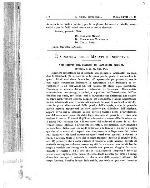 La clinica veterinaria rivista di medicina e chirurgia pratica degli animali domestici