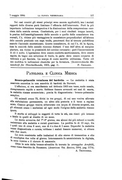 La clinica veterinaria rivista di medicina e chirurgia pratica degli animali domestici