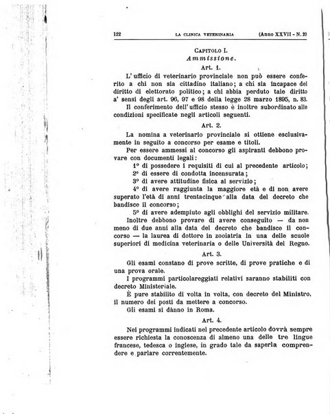 La clinica veterinaria rivista di medicina e chirurgia pratica degli animali domestici