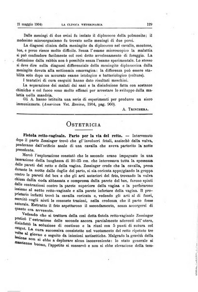 La clinica veterinaria rivista di medicina e chirurgia pratica degli animali domestici