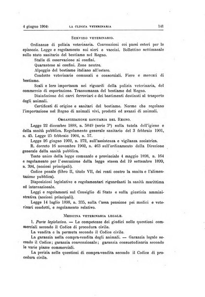 La clinica veterinaria rivista di medicina e chirurgia pratica degli animali domestici